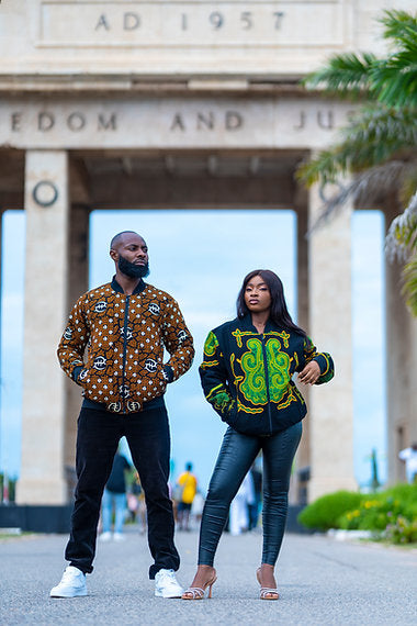 Handmade African Print Unisex Bomber Jacket