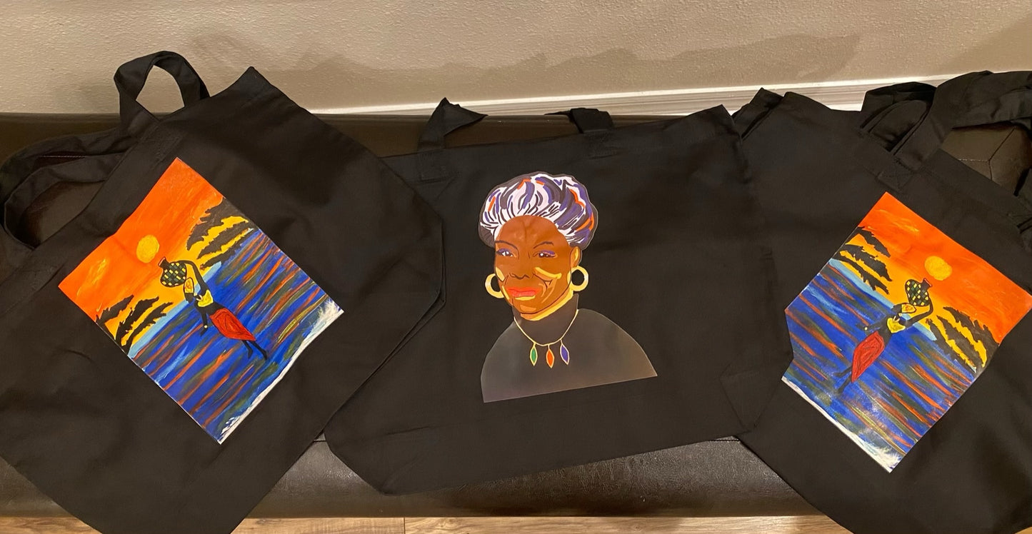 Medium size art tote bags