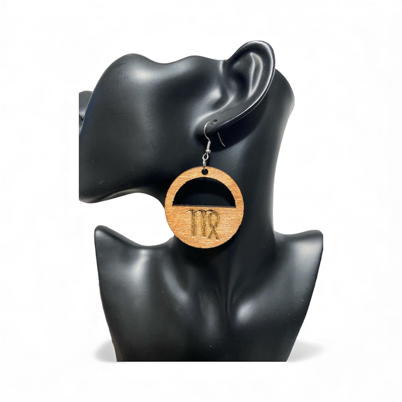 Wooden Zodiac Laser Engraved Earrings