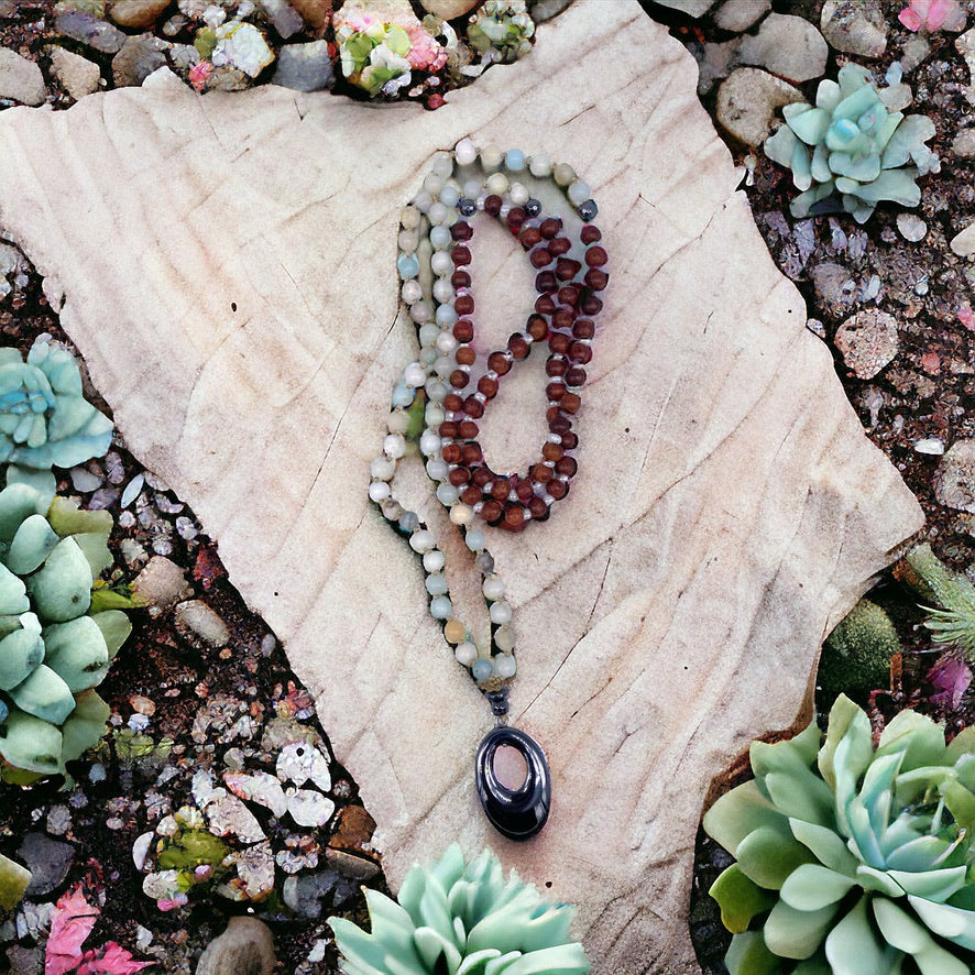 108 Bead Knotted Mala Necklace