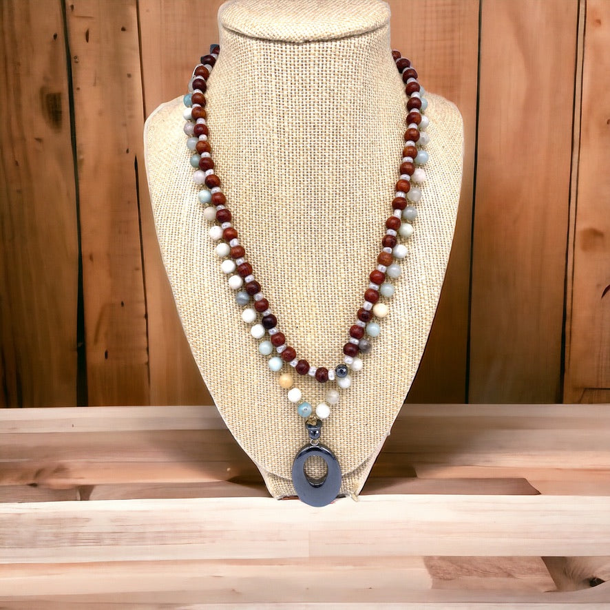 108 Bead Knotted Mala Necklace