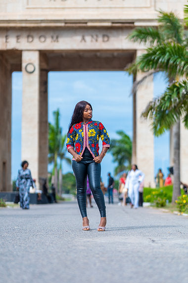 One of one Ghanaian handmade flower jacket
