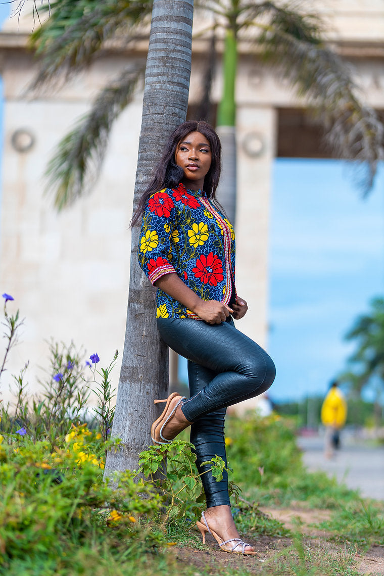 Women's One of One Zip Up Flower Jacket