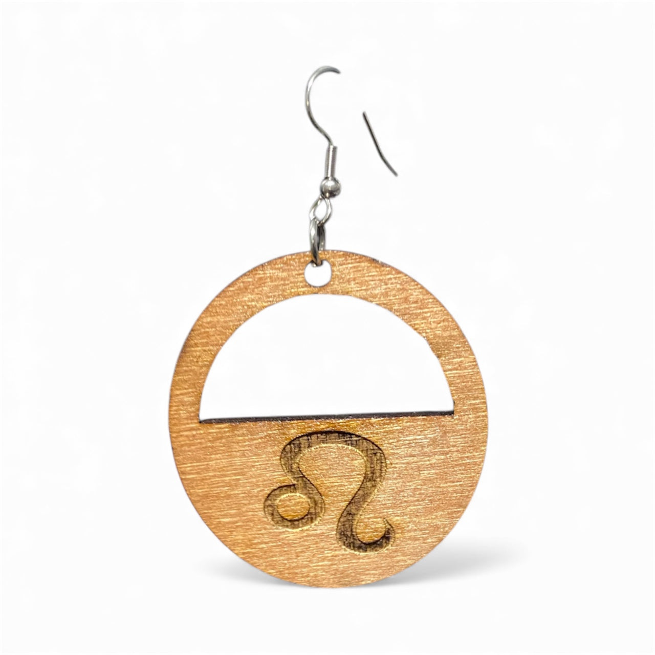 Wooden Zodiac Laser Engraved Earrings