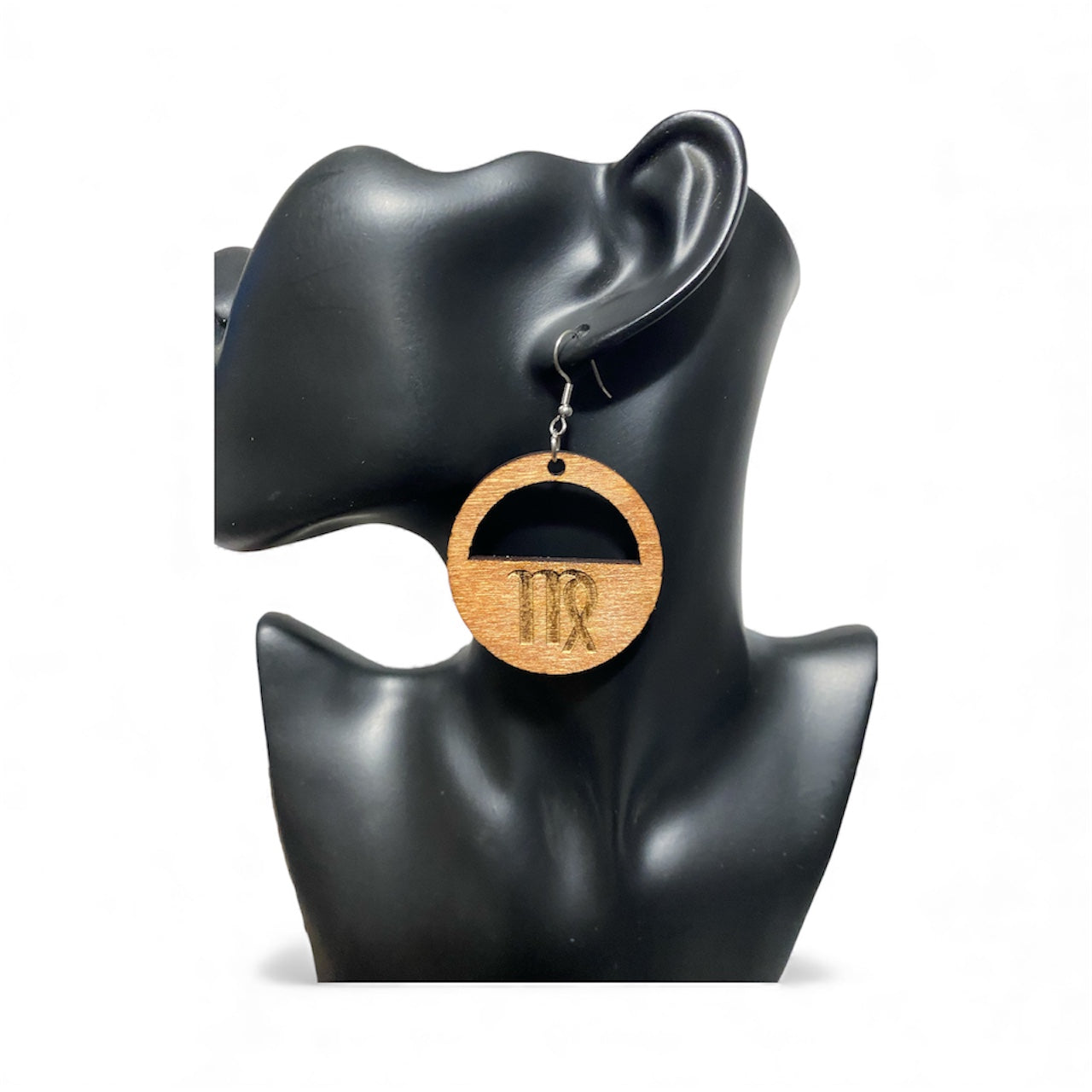 Wooden Zodiac Laser Engraved Earrings