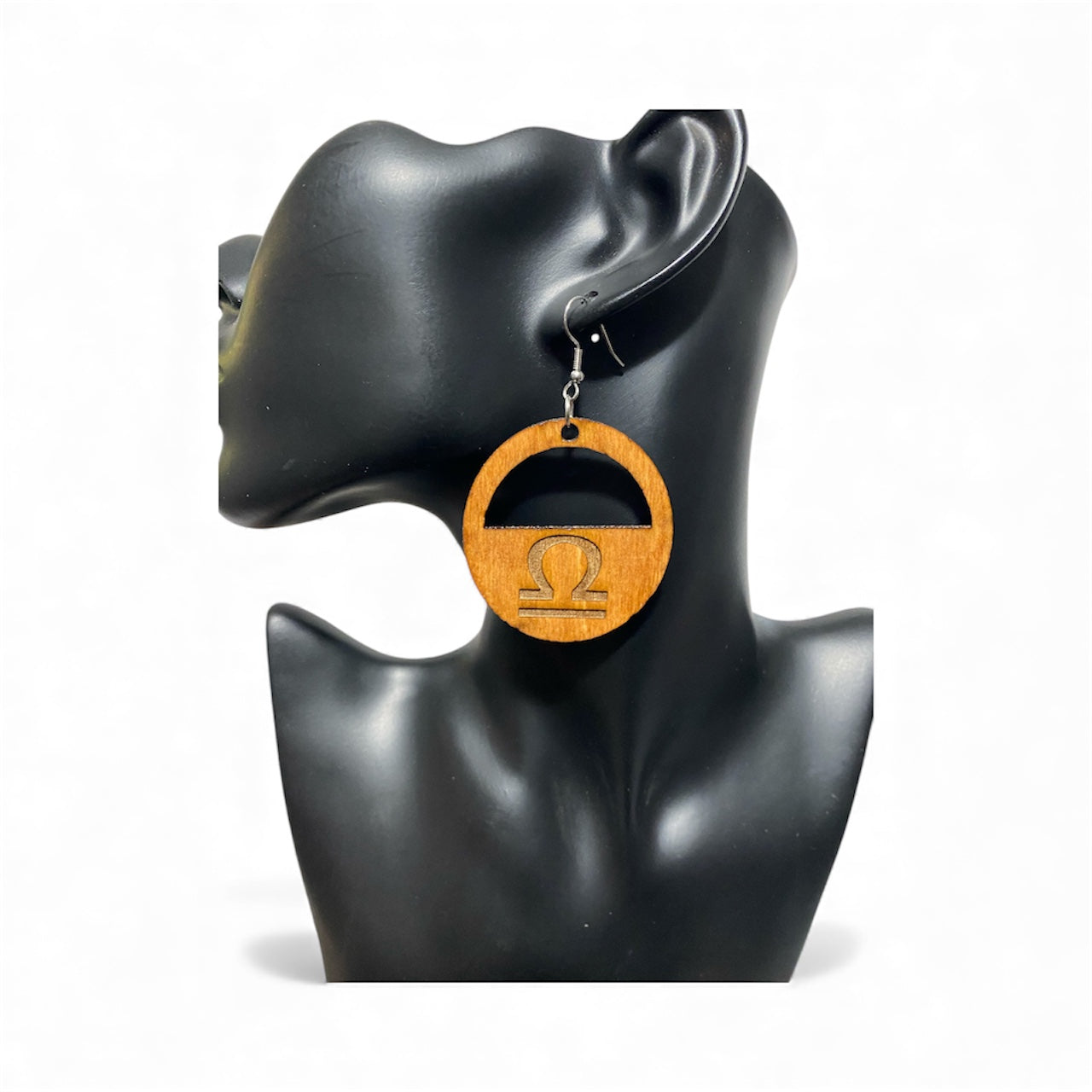 Wooden Zodiac Laser Engraved Earrings